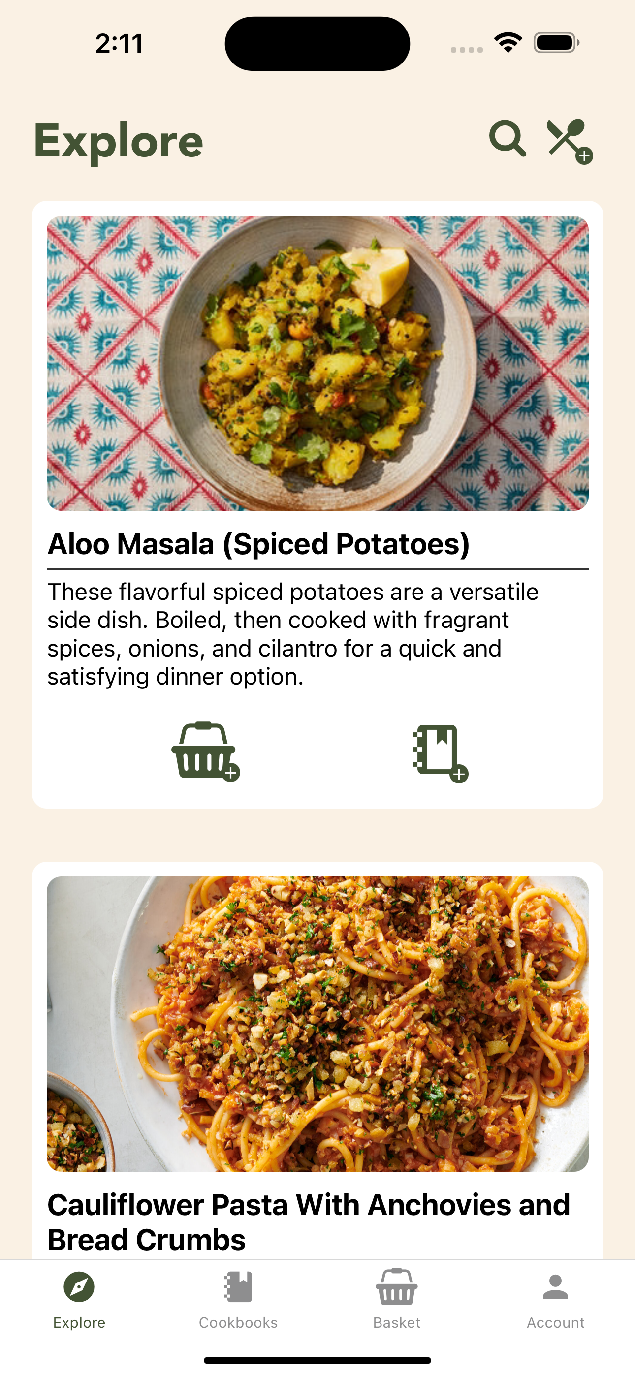 Explore recipes
